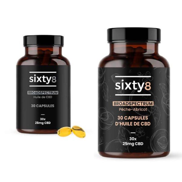 Gélules CBD Sixty8 Broad Spectrum (30 capsules)