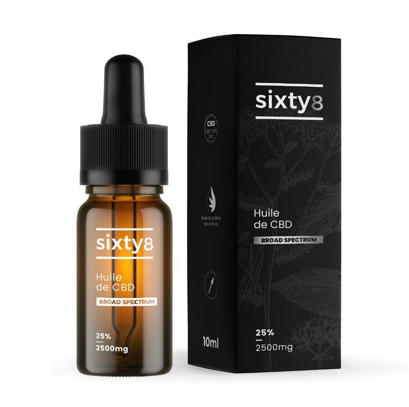 Huile CBD Sixty8 Broad Spectrum (10 ml)